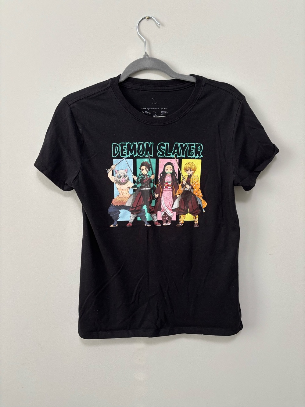 Black Demon Slayer Graphic Tee - Oversized Women's Short Sleeve